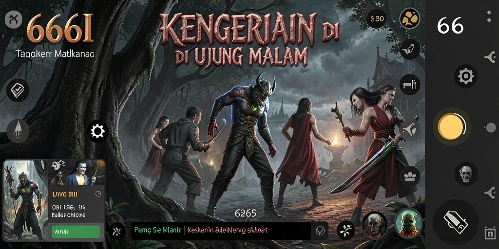 Screenshot gameplay menampilkan suasana mencekam dalam 666I.