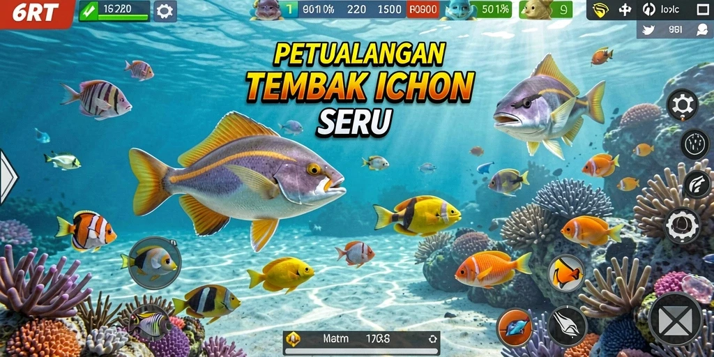 Tampilan menarik dari gameplay 6RT saat menembak ikan.