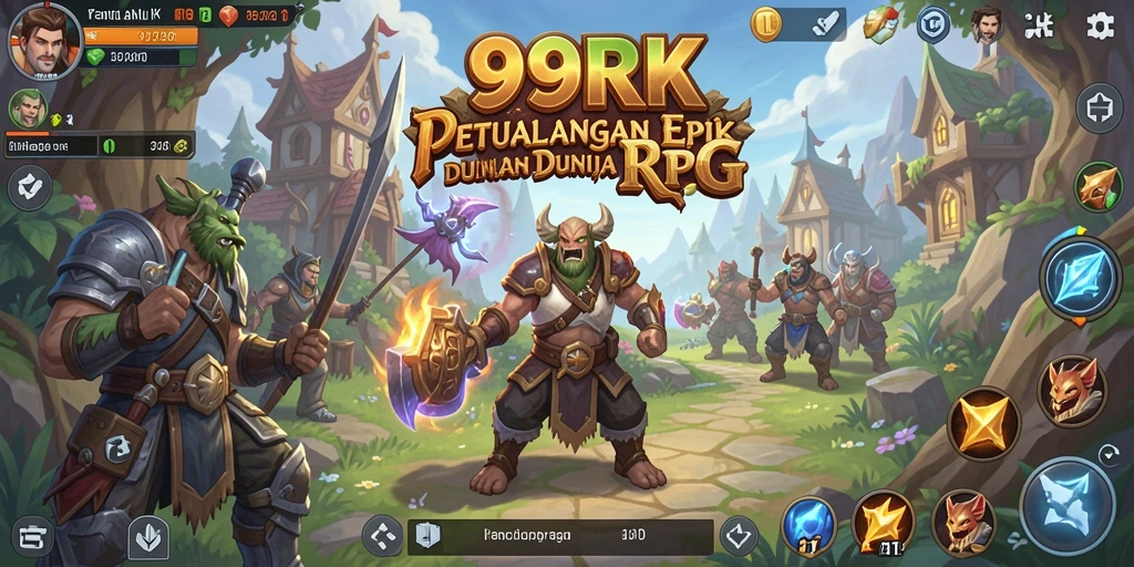 Tampilan gameplay seru dalam 99RK menunjukkan pertempuran epik di dunia RPG.