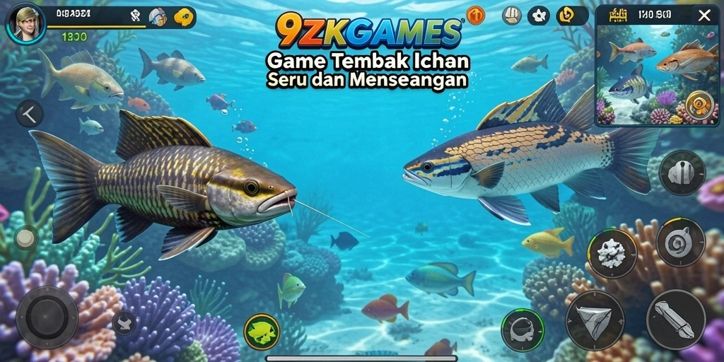 Tampilan gameplay Tembak Ikan yang seru dan dinamis.