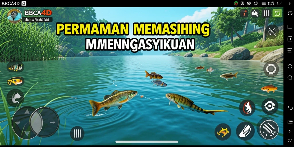 Screenshot menampilkan gameplay seru dalam memancing ikan.
