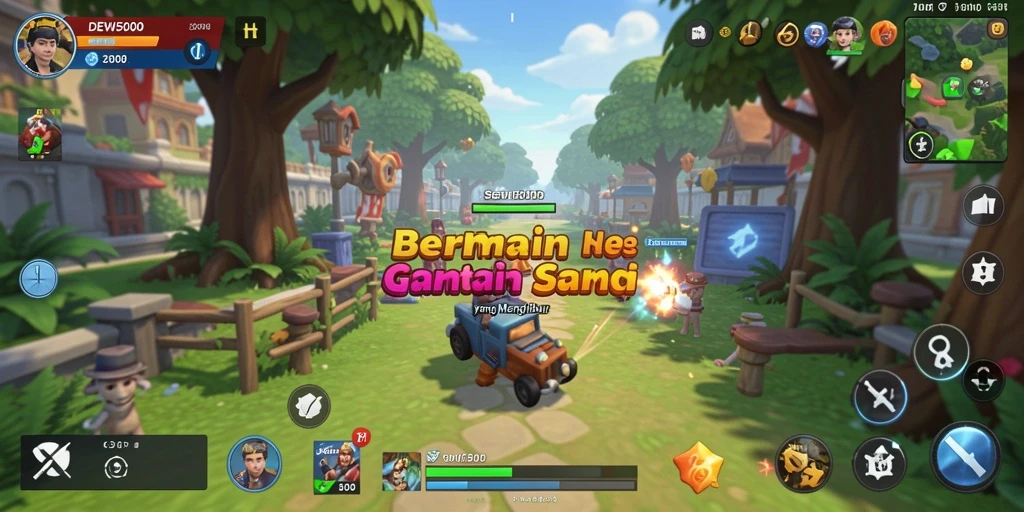 Screenshot gameplay DEWI5000 menampilkan aksi seru dan penuh warna.