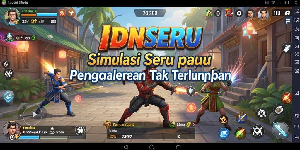 Tampilan gameplay menakjubkan dari IDNSERU yang penuh warna.