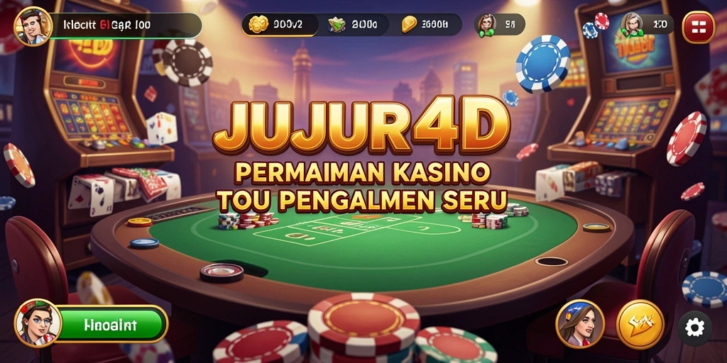 Tampilan menarik dari JUJUR4D dengan gameplay Kasino yang seru.