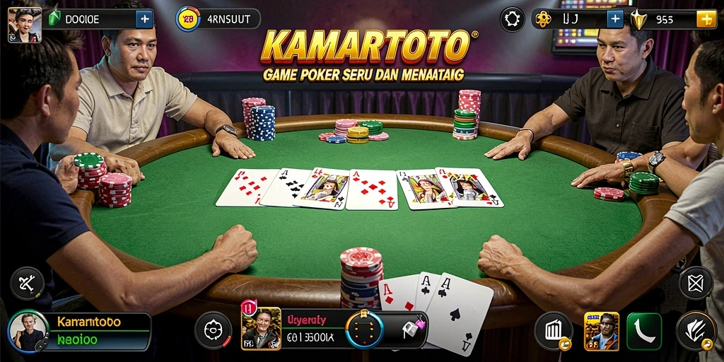 Screenshot gameplay KAMARTOTO yang menunjukkan pengalaman bermain poker.