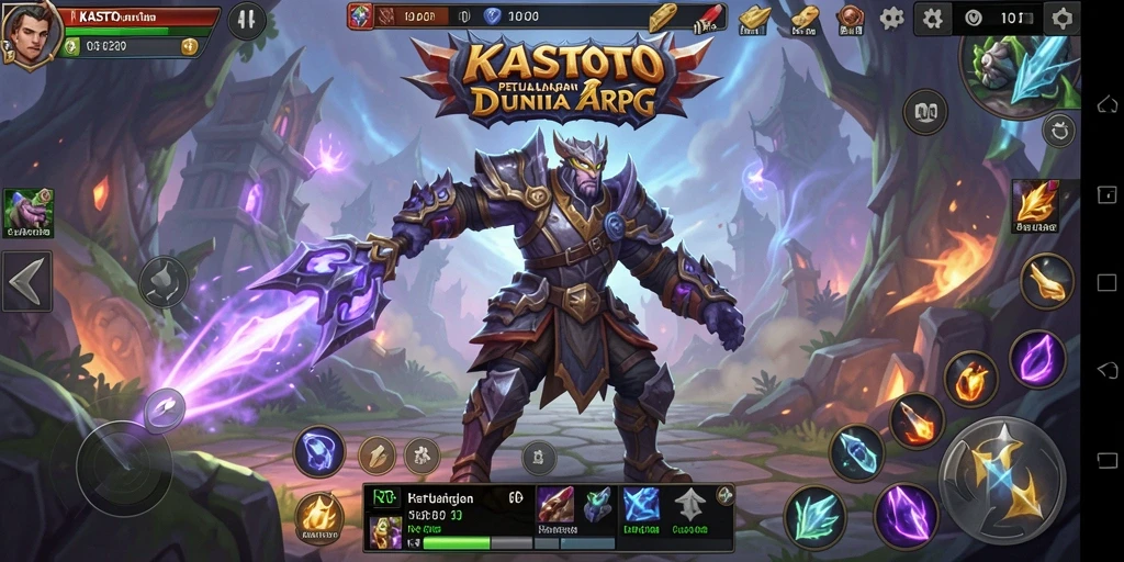 Tampilan screenshot gameplay <strong>KASTOTO</strong> yang menampilkan pertarungan seru di dunia ARPG.