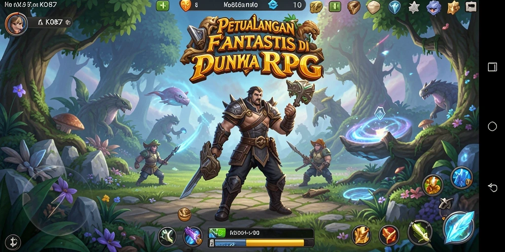 Screenshot menampilkan pertarungan epik dalam gameplay RPG KO857.