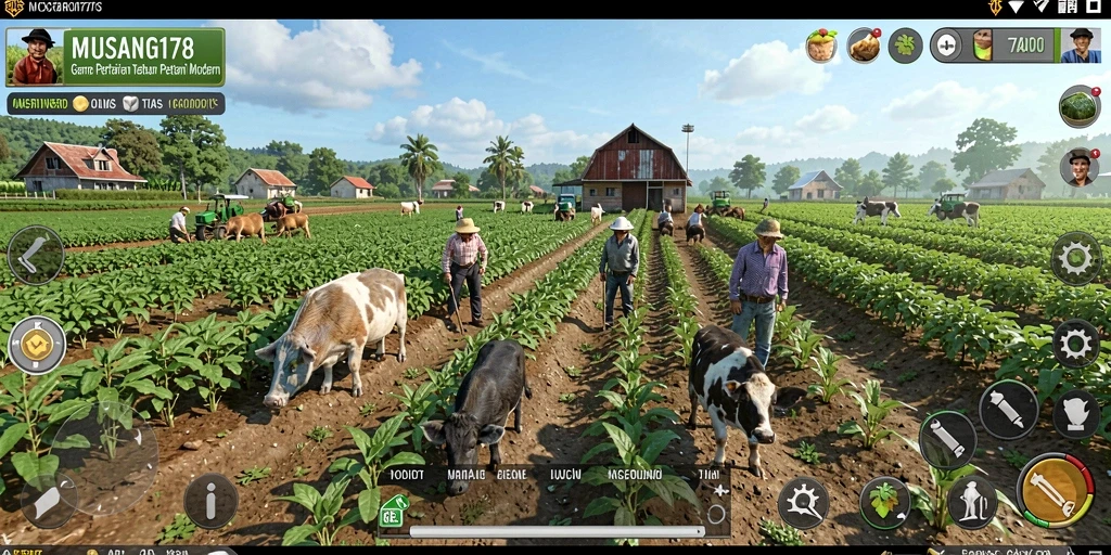 Tampilan gameplay <strong>MUSANG178</strong> yang menyenangkan dan interaktif dalam pertanian.