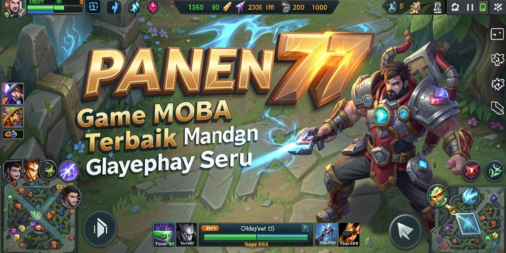 Screenshot gameplay PANEN77 dengan aksi seru di arena MOBA.