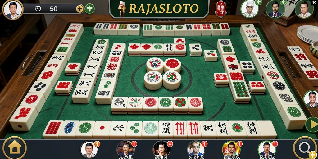 Tampilan gameplay RAJASLOTO yang seru dan menantang dalam permainan Mahjong.