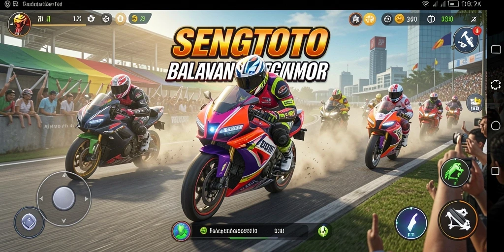 Gameplay seru SENGTOTO dengan balapan motor yang menegangkan.