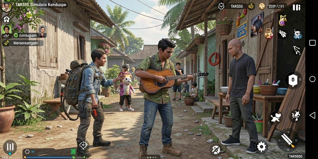 Tampilan gameplay TAR555 yang menakjubkan dan penuh warna.
