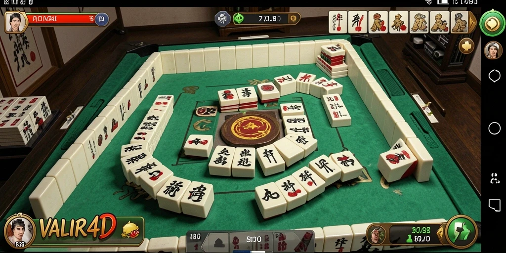 Tampilan gameplay VALIR4D yang seru dengan ubin Mahjong berwarna-warni.