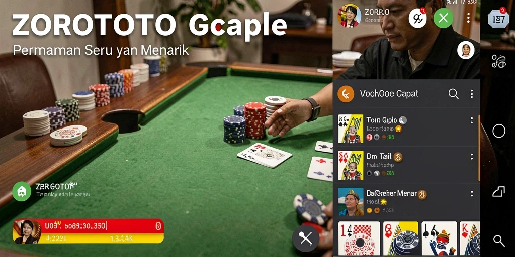 Screenshot gameplay seru dalam permainan Gaple di ZOROTOTO.